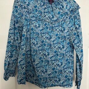 J. Crew X Liberty Blue Floral Blouse